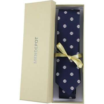 MENDEPOT Baseball Necktie - Unique Sports Gift Set