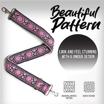 Pink Cotton Handbag Strap - Stylish Adjustable Purse Replacement