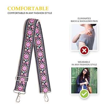Adjustable Pink Cotton Handbag Strap for Any Bag Style