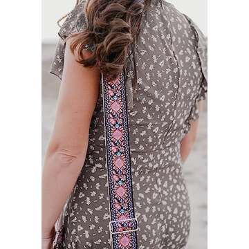 Adjustable Pink Cotton Handbag Strap for Any Bag Style