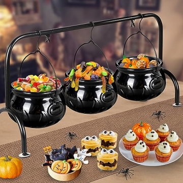 Ceramic Witches Halloween Cauldron Set for Festive Decor