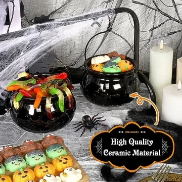 Ceramic Witches Halloween Cauldron Set for Festive Decor