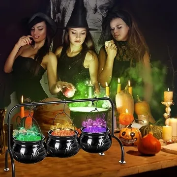Ceramic Witches Halloween Cauldron Set for Festive Decor