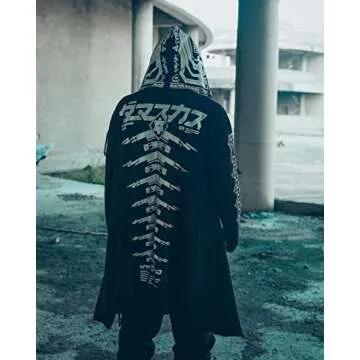 Niepce Inc Graphic Cyberpunk Zip Up Men's Fashion Hoodies Sweatshirts (White, Medium)