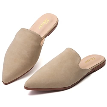 Tilocow Women's Pointed Toe Slip-On Mules - Elegant & Comfortable