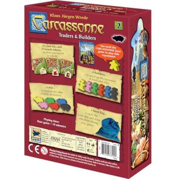 Carcassonne Traders & Builders Board Game EXPANSION - New Strategies Await! Medieval Tile-Laying Strategy Game for Kids and Adults, Ages 7+, 2-6 Players, 45 Minute Playtime, Made by Z-Man Games