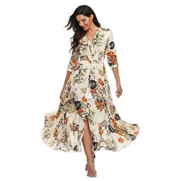 Summer Floral Maxi Dress for Beach & Party Wear