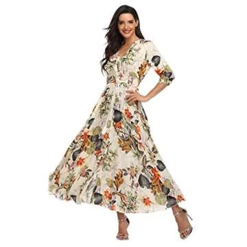 Summer Floral Maxi Dress for Beach & Party Wear