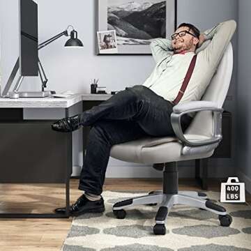 LEMBERI Office Desk Chair, Big and Tall Managerial Executive Chair, High Back Computer Chair, Ergono...