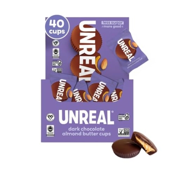 UNREAL Dark Chocolate Almond Butter Cups | 5g Sugar, Vegan & Gluten Free