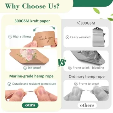 SallyFashion 100pcs Kraft Paper Gift Tags with String