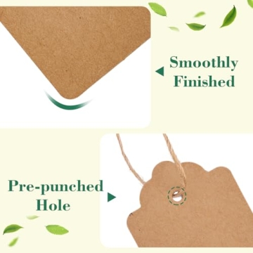 SallyFashion 100pcs Kraft Paper Gift Tags with String