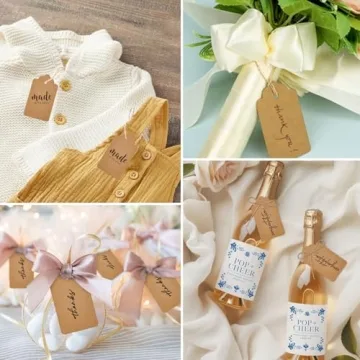 SallyFashion 100pcs Kraft Paper Gift Tags with String
