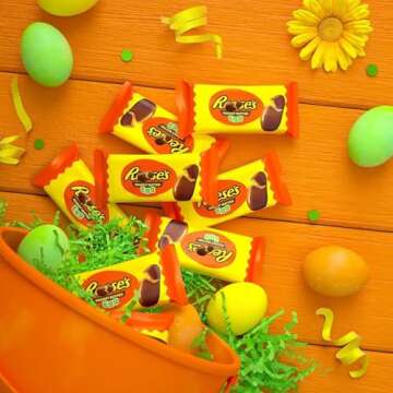 Reese's Easter Milk Chocolate Peanut Butter Eggs - 36 Count Bulk, Individually Wrapped for Easter Fu...