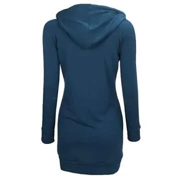 BEPEI Sweatshirts for Women,Long Sleeve Young Sports T-Shirt Strings Pullovers Hoodie V Neck Relaxed Fit Workwear Tunic Garment Cold Weather Thermal Knitwear Top Aqua L