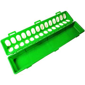 20" Green RITE RARM Products Poly FLIP TOP Chicken Feeder 28 Hole for Poultry Chick