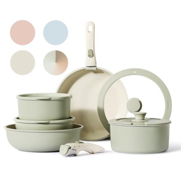 CAROTE Nonstick Cookware Set with Detachable Handle