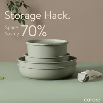 CAROTE Nonstick Cookware Set with Detachable Handle