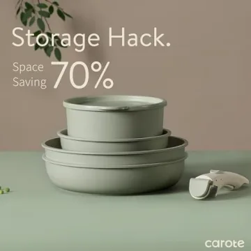 CAROTE Nonstick Cookware Set with Detachable Handle