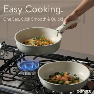 CAROTE Nonstick Cookware Set with Detachable Handle