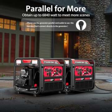PowerSmart 4400W Portable Generator, RV Ready & Quiet