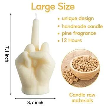 6sisc Middle Finger Scented Candle White Large Size Danish Pastel Room Decor Pine Aromatherapy Candl...