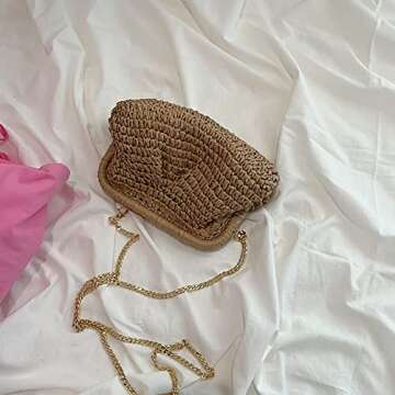 Crossbody Shoulder Straw Hand-woven Bag Beach Hobo Bag Women's Fashion Summer Travel Tote bag Satchel Handbag 2023