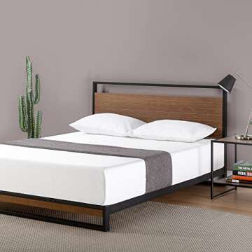 ZINUS Suzanne Bamboo Metal Bed Frame for Easy Assembly