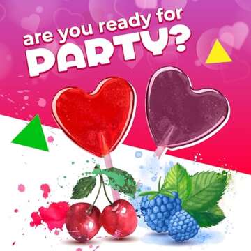 Heart Shaped Lollipops (2 Pound Bag - Approx. 100 Count), Cherry and Blue Raspberry Flavored Candy