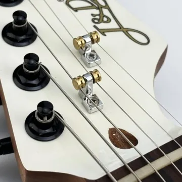 OVSAL Pack of 2 Brass Roller String Retainer for Electric Guitar String Guide Roller String Trees Compatible with Start Tele Telecaster Electric Guitar String Parts Replacement Chrome