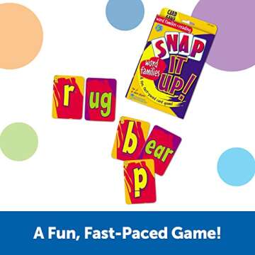 Learning Resources Snap It Up! Phonics & Reading Card Game, Homeschool,Reading Game, 90 Cards Includ...