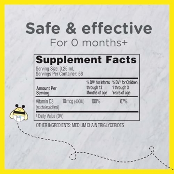 Zarbee's Infant Vitamin D Drops - 400IU Liquid Supplement