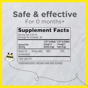 Zarbee's Infant Vitamin D Drops - 400IU Liquid Supplement