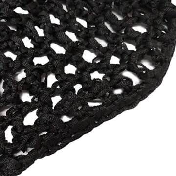 Bettli Thick and Short Hair Net Snoods Women Hair Net for Sleeping Black Pack of 3
