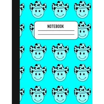 Preppy Notebook Smiley Face - Composition Notebook Aesthetic Preppy Stuff for School