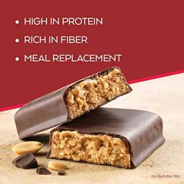 Atkins Chocolate Peanut Butter Protein Meal Bar, High Fiber, 16g Protein, 2g Sugar, 3g Net Carb, Meal Replacement, Keto Friendly, 5 Count
