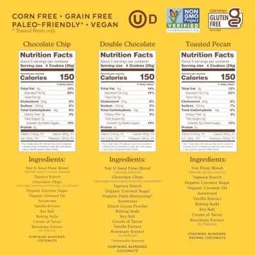 Simple Mills Almond Flour Crunchy Cookies Variety Pack (Chocolate Chip, Double Chocolate Chip, Toasted Pecan) - Gluten Free, Vegan, Healthy Snacks, Made with Organic Coconut Oil, 5.5 Ounce (Pack of 3)