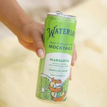 Waterloo Craft Collection Mocktails, Margarita Naturally Flavored Non-Alcoholic Sparkling Beverage, 12 Fl Oz Cans (Pack of 6) – Zero Calories, Zero Sugar or Sweeteners, Alcohol-Free
