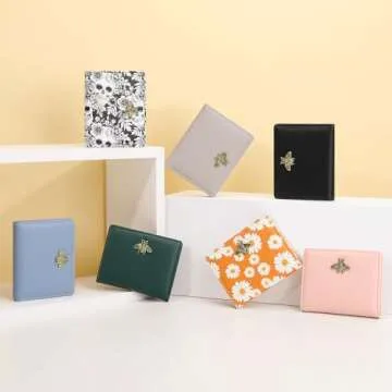 Altally Small Women Wallet RFID Blocking Bifold Pocket Wallet Slim Compact Ladies Purse Mini Wallets For Women (Flower)