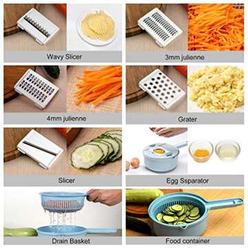 Jeslon Vegetable Mandoline Slicer - 10 in 1 Kitchen Tool for Healthy Cooking