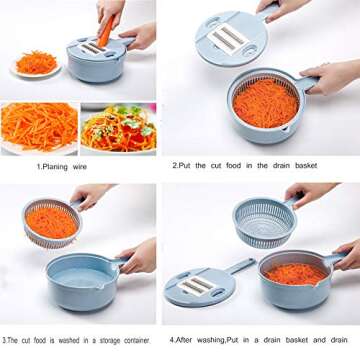 Jeslon 10 in 1 Vegetable Mandoline Slicer - Cut & Shred Easily