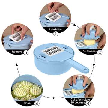 Jeslon 10 in 1 Vegetable Mandoline Slicer - Cut & Shred Easily