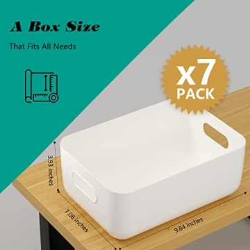 OWill 7 PCS Colorful Plastic Storage Bins for Home Organization