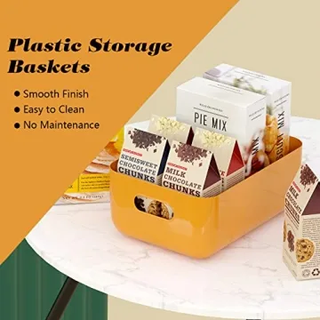 OWill 7 PCS Colorful Plastic Storage Bins for Home Organization