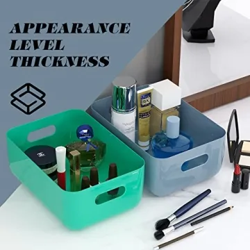 OWill 7 PCS Colorful Plastic Storage Bins for Home Organization