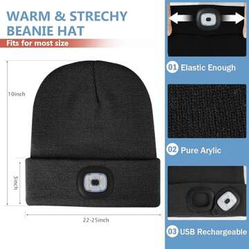 Deilin LED Lighted Beanie Hat for Winter Adventures