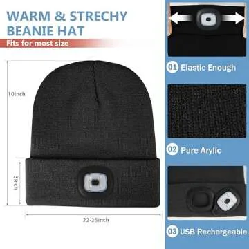 Deilin LED Lighted Beanie Hat for Winter Adventures