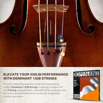 Thomastik-Infeld 135B Dominant Violin String Set - Superior Sound Quality and Durability