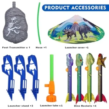 Gizzjoy Dinosaur Toy Rocket Launcher Outdoor Fun for Kids