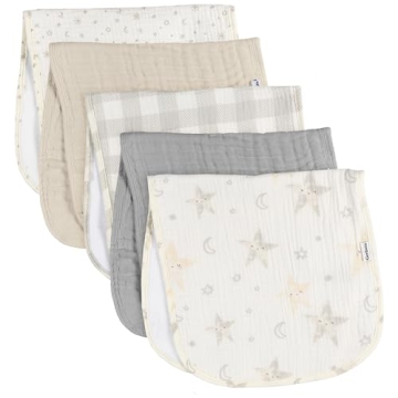 Gerber Baby Muslin Burp Cloths 5-Pack Soft & Reliable